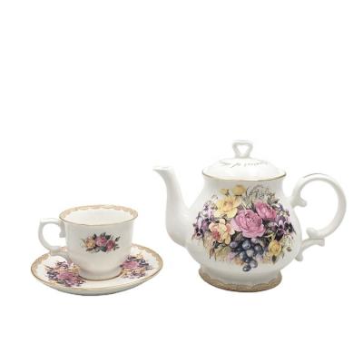 China viable elegant english flower ceramic teapot for wholesale for sale