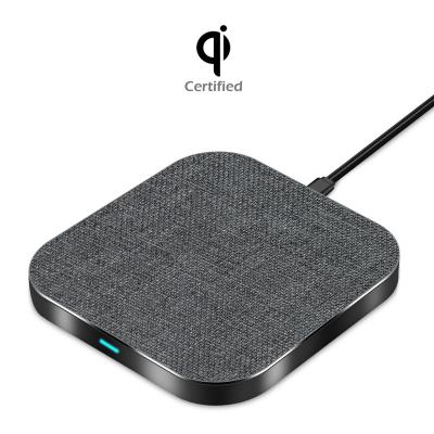 China 2020 New Design Qi Cloth Aluminum Alloy Fast Charging Wireless Charger For Samsung S20 for sale