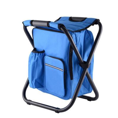 China Contemporary Wholesale Outdoor Folding Backpack Beach Chair Stools Metal Beach Chair Backpack With Cooler Bag for sale