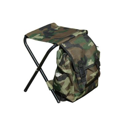 China Contemporary Camouflage Leisure Folding Climbing Fishing Foldable Backpack Chair Camping Stool Chair With Cooler Bag for sale