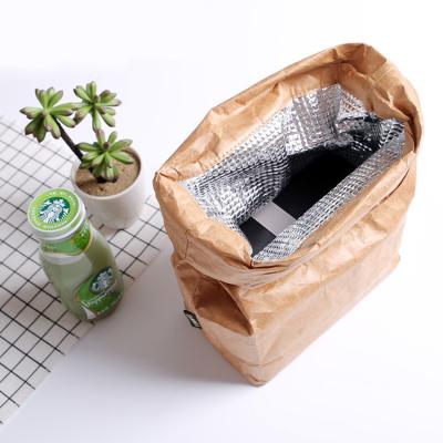 China Wholesale waterproof cool takeaway brown insulated fashionable lunch mini tyvek cooler bag for sale