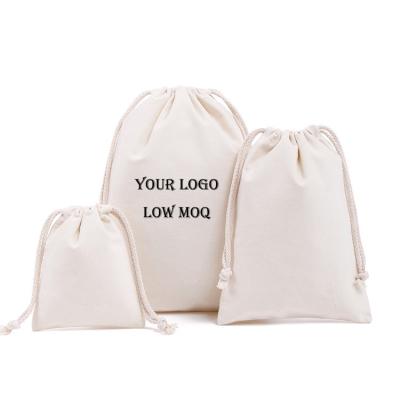 China Wholesale Empty Pouch Bag Small Gift Handled Cotton Canvas Drawstring Bag Custom Drawstring Bag for sale