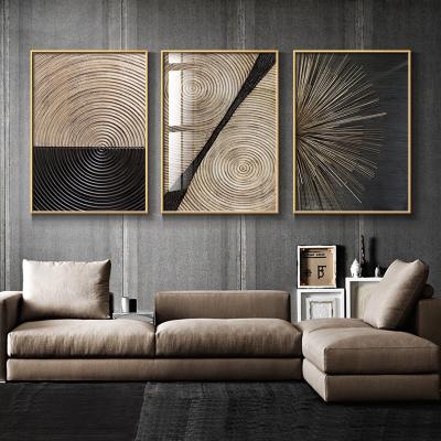 China Decorative Painting Fashion Crystal Porcelain Painting Luxury/Waterproof+ECO-Friendly Modern American Leaf Gold Abstract for sale