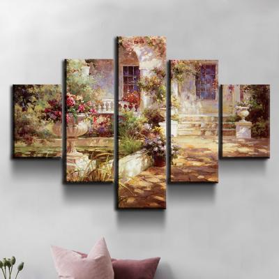 China European and American Garden Picture Courtyard Modern Fine Art Painting Print on Canvas Art Wall Decor for sale