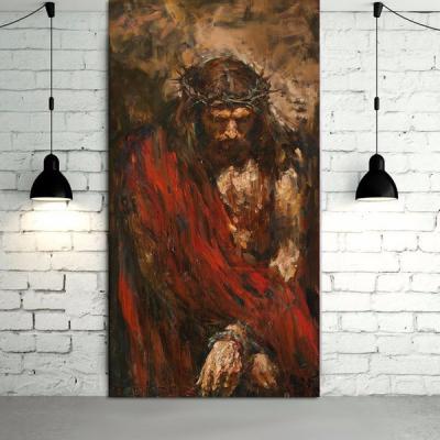 China HD Print Modern Christ Oil Painting On Canvas Home Living Room Deco Jesus Wall Artwork Canvas Stretched for sale