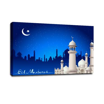 China View Modern Islamic Posters Realistic Landscape Decorative Pictures Led Canvas Led Light Art Custom for sale