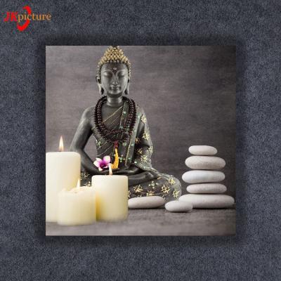 China Modern Custom Canvas Printing Buddha Home Decor Oil Painting On Canvas With LED Light Wall Art Picture for sale