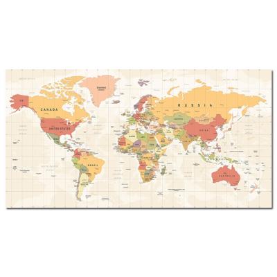 China Vintage Nordic Modern Decorative Canvas Poster Picture Study World Map Canvas Print Large Size Wall Art for sale