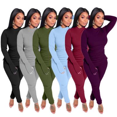 China OLAF Stacked Sweatpants Women Breathable Two Piece Stacked Pants Set Women Ladies Long Sleeves Sweat Suits 2 Piece Outfits Drops Clothing for sale