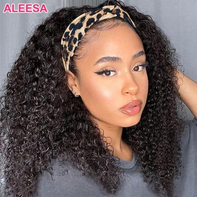 China Aleesa Headband Wig Hair Vendor Curly, Wet and Wavy Curly Headband Wig, Virgin Hair Headband Wig for Black Women for sale