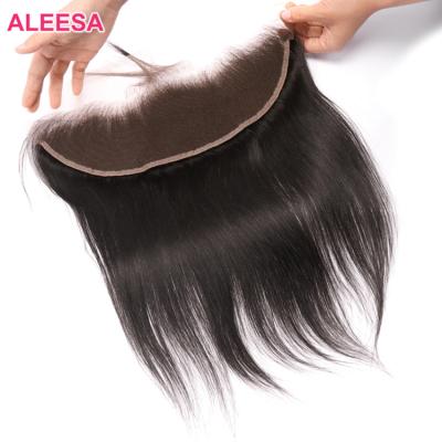 China Wholesale Brazilian Silky Straight Wave Hair Closure 13x4 Headband, Sheer Extra Thin Swiss Lace Headband, HD Thin Lace Frontal Silk Closure for sale