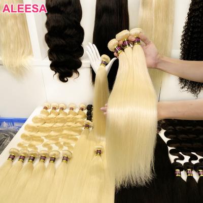 China Aleesa Silky Straight Brazilian Hair Bundles Cuticle Aligned Hair Wave , Silky Hair Bundles 613 Virgin Hair , Wholesale Hair 50 Inch Hair Bundles for sale