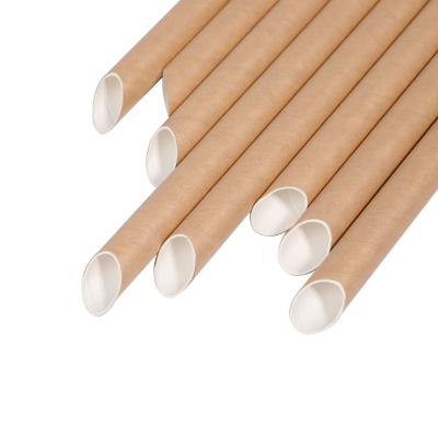 China Maochun 12mm Biodegradable Oblique Thick Drinking Straws, Custom Kraft Paper Straw, Disposable Restaurant Supplies for sale