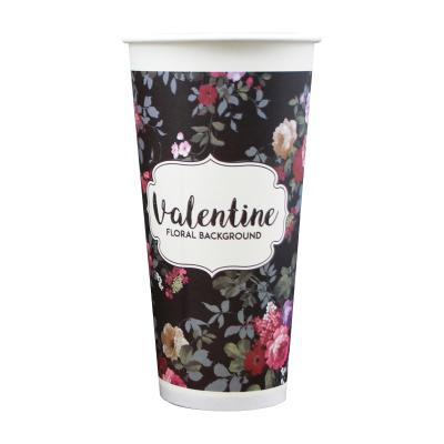 China Maochun 22OZ Packaging Paper Cups Beverage Coffee Cups Disposable Eco-Friendly Biodegradable Milk Tea Catering for sale