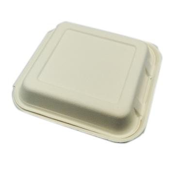 China MAOCHUN 8X8 Cake Single Compartment Biodegradable Sugarcane Bagasse Tableware Packaging, Made of Factory Fiber for sale