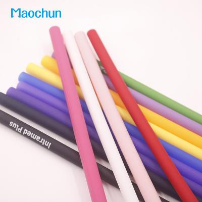 China Art Decor Maochun Daily Use Straw Cover Food Grade Reusable Folding Silicone, Portable Silicone Drinking Straws, Travel Friendly for sale