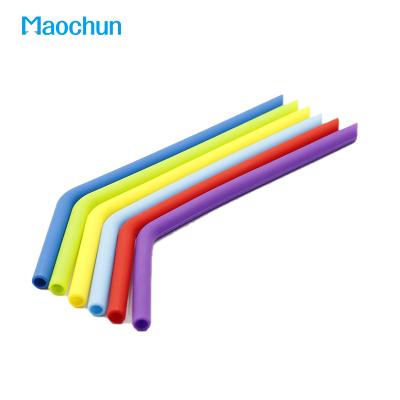 China Art Decor Maochun Print Your Logo Drinking Straws Eco Friendly Bulk Silicone, Colorful Travel Silicone Curvy Straw in Rich Colors for sale