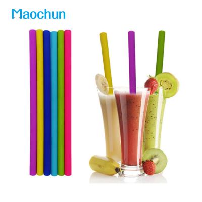 China Eco-Friendly Art Decor Maochun Food Grade Silicone Drinking Straw Pipe, Daily Use Creative Boba Silicone Straight Straws for sale