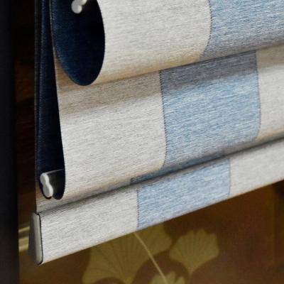 China Contemporary Plain Dyed Blue White Soft Horizontal Zebra Shades Shangri-La Blinds Fabric For Home Windows for sale