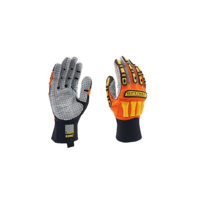 China Slip resistant; factory price fluctuating and comfortable Sandy Nitrile Impact Protection Gloves for sale