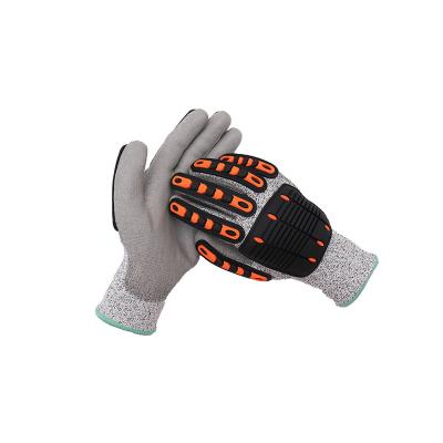 China Slip resistant; flexible and comfortable TPR cut anti impact level 5 mechanic gloves for sale