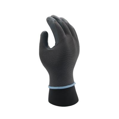 China Wearable comfort; Good Grip In Environment Wet And Oily CE 13G Gray Liner Guantes Gray Nitrile Coated Anti Abrasion Anti Slip Work Protective Gloves for sale