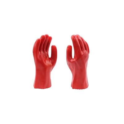 China Wear Resistant Waterproof Anti Oil Resistant PVC Coated Safety Working Gloves In Red for sale