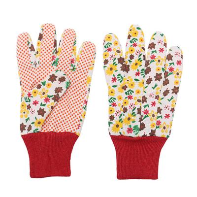 China Wearable comfort; Good Grip in Wet and Oily Environment China Wholesales Canvas PVC Dotted Safety Work Garden Work Hand Protect Knitted Wrist Gloves for sale