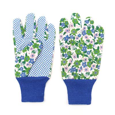 China Wearable comfort; Good Grip in Wet and Oily Environment China Wholesales Canvas PVC Dotted Safety Work Garden Work Hand Protect Knitted Wrist Gloves for sale