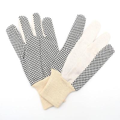 China Wearable comfort; Good Grip Wet and Oily Environment PVC Dotted Wrist Safety Industrial Garden Work Hand Knitted Work Gloves for sale