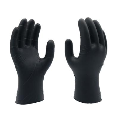 China Personal care; Food Grade Nitrile Waterproof Industrial Waterproof Black Work Gloves for sale