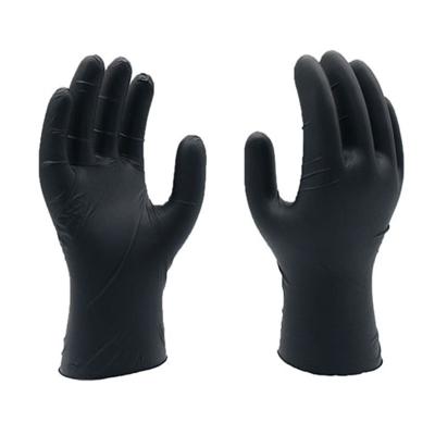 China Good Price Breathable Safety Oil Resistant Kitchen Nitrile Black Gloves Anti Grade Black Gloves for sale