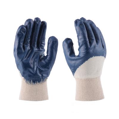 China Safety Inspection Heavy Duty Knitted Wrist Nitrile Coated Anti Abrasion Gloves for sale