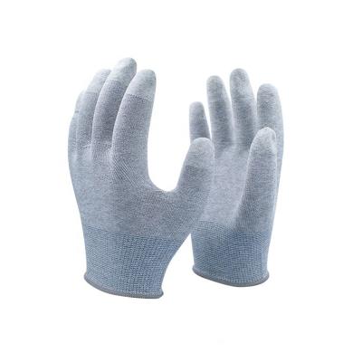 China Safety Inspection CE Anti-Static Breathable Carbon Fiber PU Coated Work Gloves for sale