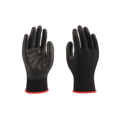 China Black Safety Inspection CE PU Coated Coating Industrial Work Gloves Wholesale for sale