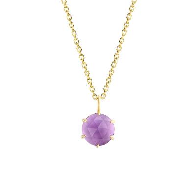 China New Jewelry Producer 9ct Yellow Gold TRENDY Solid Amethyst Stone Pendant Jewelry Ready To Ship for sale