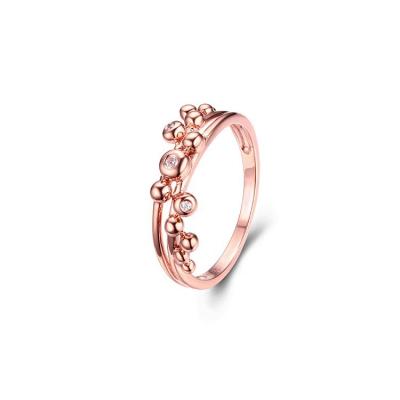 China New Trendy Au 375 Style Genuine Women Jewelry Solid 9K Rose Gold Ring for sale