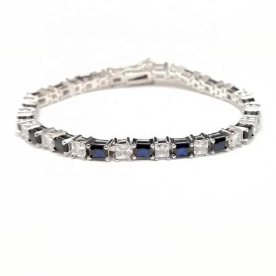 China CLASSIC High Quality Blue Spinel Women Sterling Silver Tennis Bracelets For Solid 925 Jewelry for sale