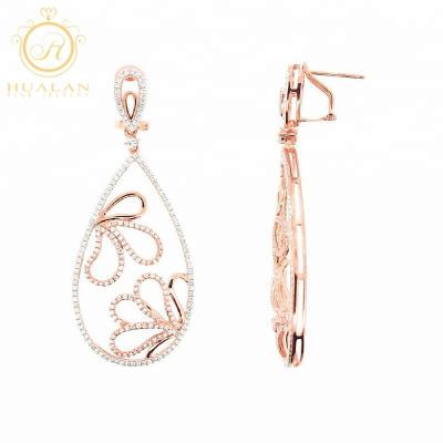 China CLASSIC High Quality Jewelry of Rose Gold Plating Solid 925 Sterling Silver Jewelry Earrings Silver for sale