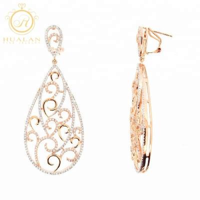 China New Rose Gold Plating Solid silver CLASSIC 925 Sterling Silver Jewelry Bohemian Earrings for sale