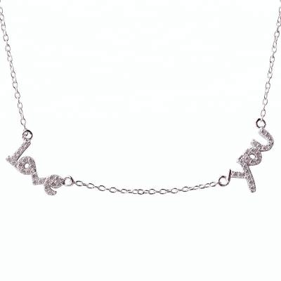 China FASHIONABLE Hot Chain Necklace Love You Charm Sterling Silver Jewelery For Women for sale