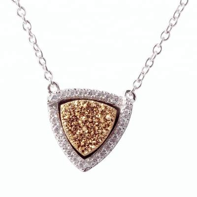 China FASHIONABLE 925 Sterling Silver Necklace Jewelry Chain with Natural Druzy for sale