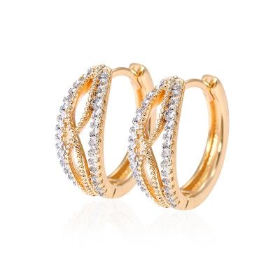 China Wholesale Fine Gold Jewelry 18K Yellow Gold Hoop Earrings For Women for sale