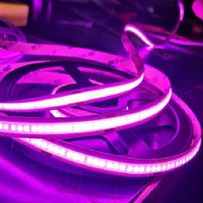 China Hotel Purple Color COB Strip Light 12V/24V 384Leds/m High Brightness Led Strip COB for sale