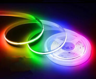 China Hotel RGB COB Led Strip 24V 840leds/m High Brightness Flexible Led Light COB For Cabinet for sale