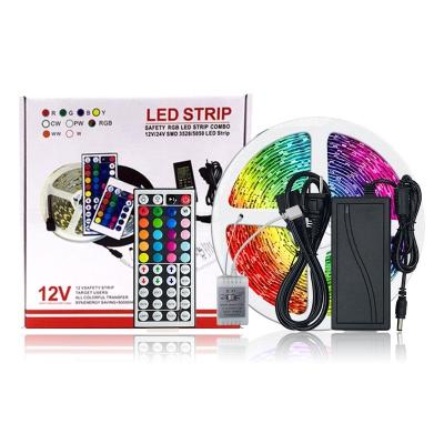 China LANDSCAPE 5050 300led RGB 5M 300LED 5050 RGB Strip IP65+44 Key IR Remote+12V5A LED Power Supply Strip Kit for sale