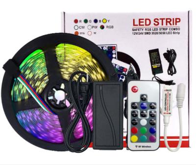 China 17keys Mini Decorative RF RGB Lighting Strip Set Strip 12V 5050 300leds Waterproof Flexible IP65 With Driver for sale