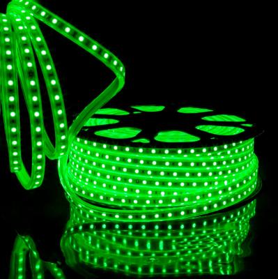 China Sports Stadiums 220V/110V Green Led Flexible Strip Height Voltage SMD5050 60leds/m Strip Light 50m Per Roll In High Quality for sale