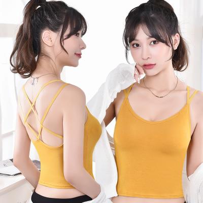 China QUICK DRY Women Beach Crop Top Underwear Female Crop Tops Sexy Lingerie Suggests With Padded Camisole Femme Vest for sale