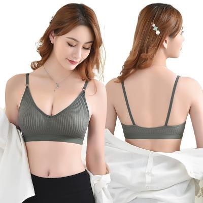 China QUICK DRY Seamless Padded Bralette Women's Adjustable Crop Top Harness Wire Harness Bralette Push Up Removable Wire Free Bra for sale